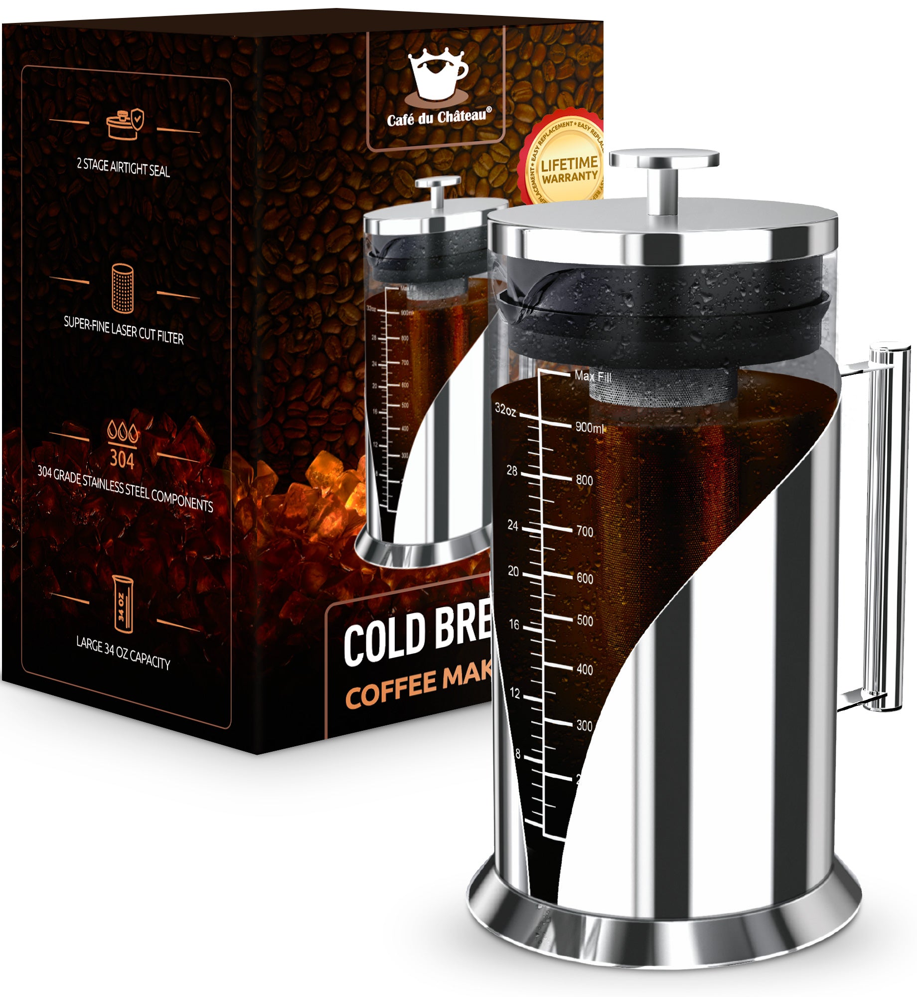 220V Household Small Coffee Machine Electric Cold Brew Extraction Drinking Coffee  Maker Tea Fruit Juice Cold American Coffee
